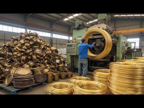 Old But Gold! Incredible process of Recycling Brass Scrap to Manufacturing New Gold Wires