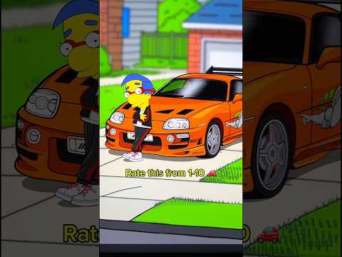 Toyota Supra Mk4 🚗 The Simpsons 🏠 GLOW UP Transformation #art #digitalart #drawing
