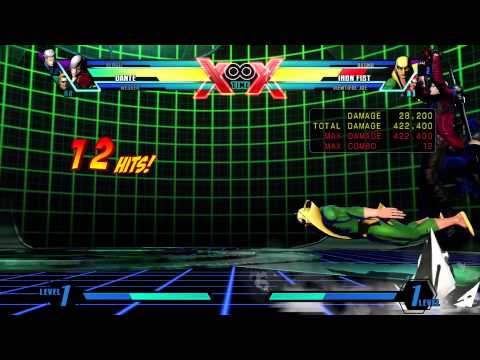 UMvC3 - Dante Corner Combo (Wesker Assist, 1 Meter) - 720900 Damage