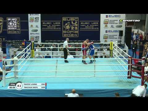 Vasyl Tkachuk (UKR) vs. Lovro Pavčec (CRO) EUBC U23 Championships 2024 (92+kg)