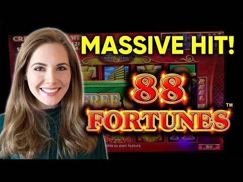 MASSIVE HIT! SUPER Rare Top Symbol WIN!! 88 Fortunes Slot Machine! BONUSES