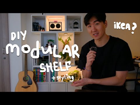 DIY modular shelf tutorial | shelf styling tips, home decorating ideas + boy apartment makeover