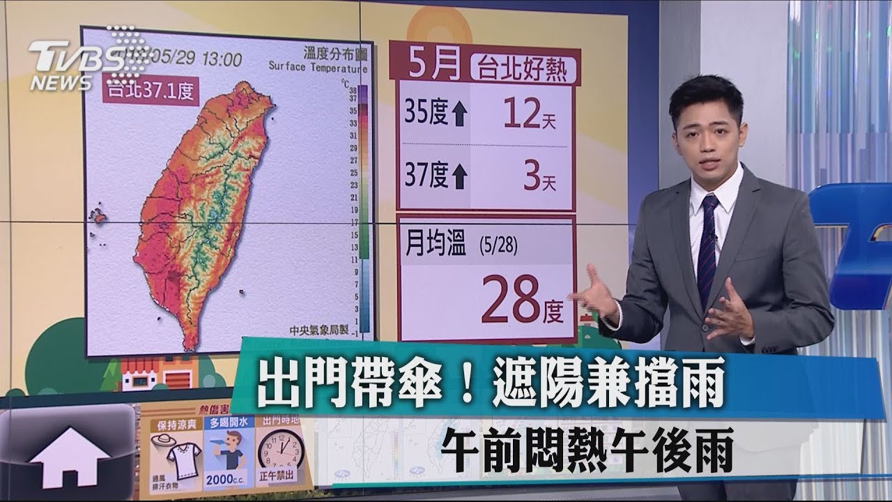 出門帶傘!遮陽兼擋雨 午前悶熱午後雨