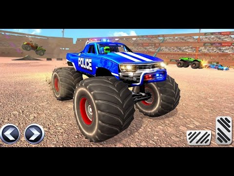 Police Demolition Derby Monster Truck Destruction - New Crash Stunts: Car Games Android Gameplay.