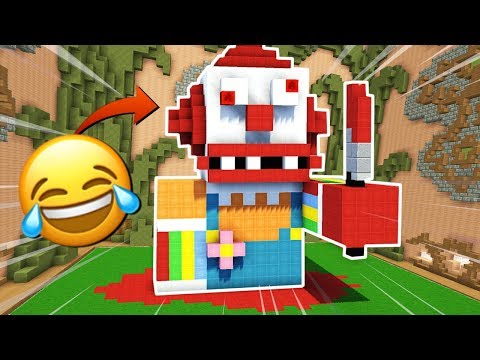 THE TERRIBLE STORY OF THE KILLER CLOWN NOOB 😂 MINECRAFT BUILD BATTLE #13