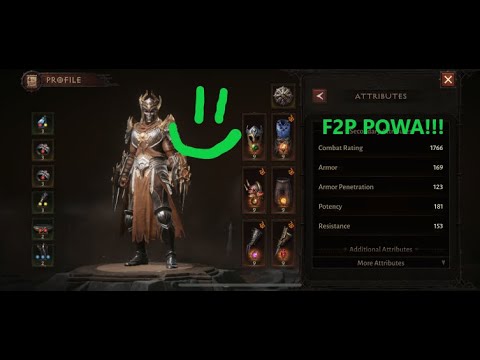 Diablo Immortal 750 to 1500+ Combat Rating Fast On F2P Guide/Tips