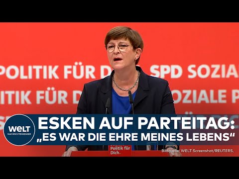 Video Thumbnail: SASKIA ESKEN: Abschied aus der Partei-Spitze! Esken betont: Es ist ein Abschied ohne Wehmut
