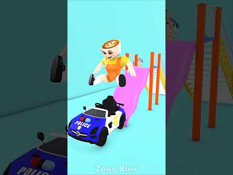 Kiki vs Cappuccina in Funny Slide & Police Car and Fire Truck #zenoblox  #animation #roblox #memes