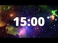 15 Minute Countdown Timer with Alarm and Deep Space Ambient Music | 🌠Deep Space Galaxy 🌠