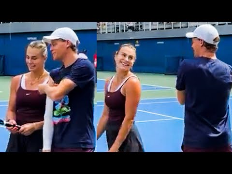Sinner Comes to Sabalenka’s Practice & Shows Love to Her | US Open 2025