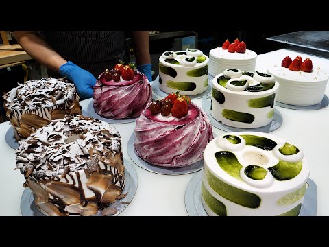 oddly satisfying videos! korean no.1 cake making master in cake factory BEST 4 - Korean street food