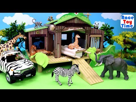Safari Jungle Wild Animals Care Playset - Fun Animals Toys For Kids