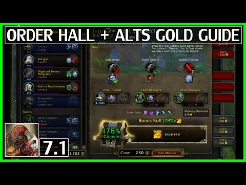 WoW Legion 7.1 Make Thousands of Gold Daily Using Order Halls & Alts - Gold Guide & Theorycrafting