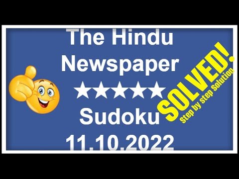 🔴How to Solve Hindu 5-Star Sudoku, October 11, 2022 | Step-by-Step Solution | ★★★★★