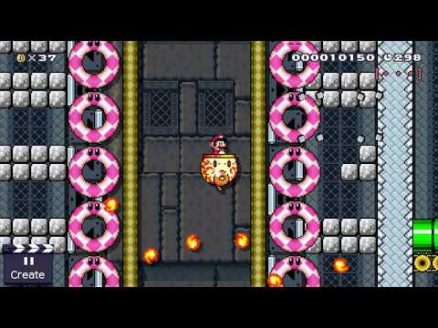 King Thwomp's Fortress ⚡️ by Nik ⚡️ SUPER MARIO MAKER Raw GAMEPLAY