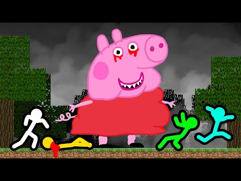 Stickman VS Minecraft: Fat Peppa Pig - AVM Shorts Animation