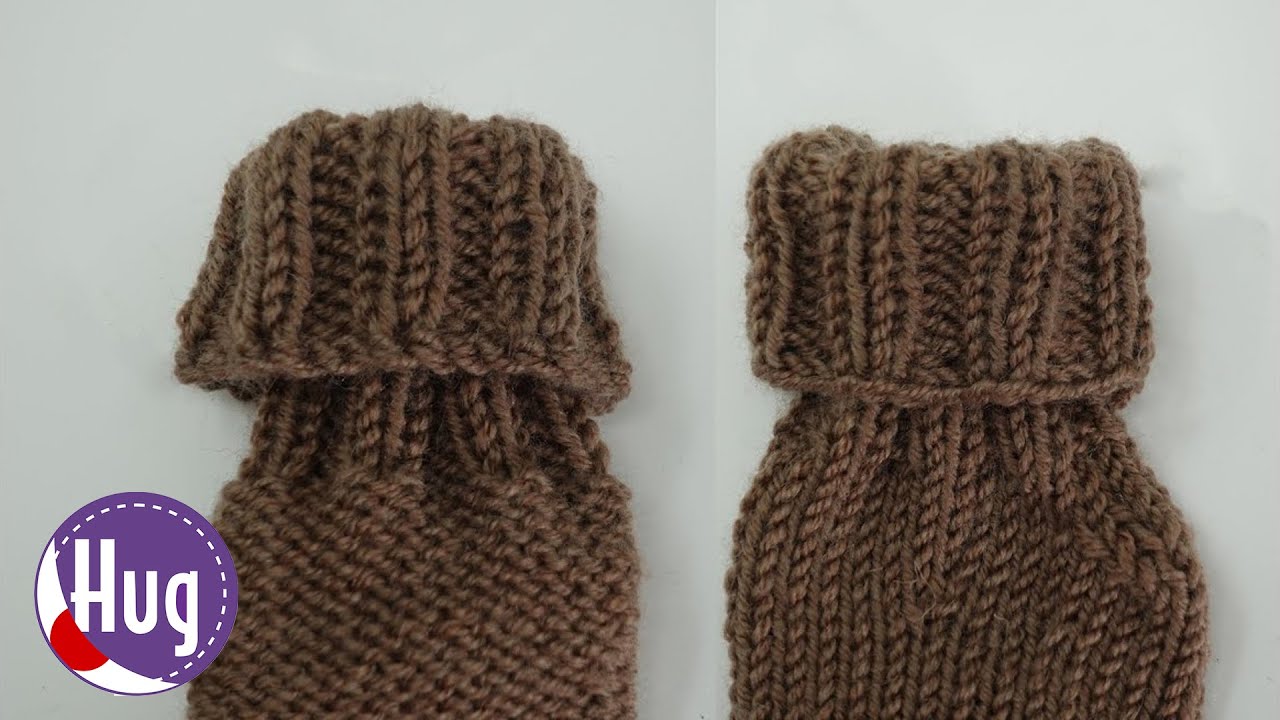 DIY｜折り返してもキレイな仕上げ方｜棒編みで靴下・ニット帽作り