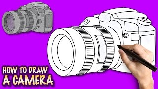 How to draw a Camera - Easy step-by-step drawing lessons for kids