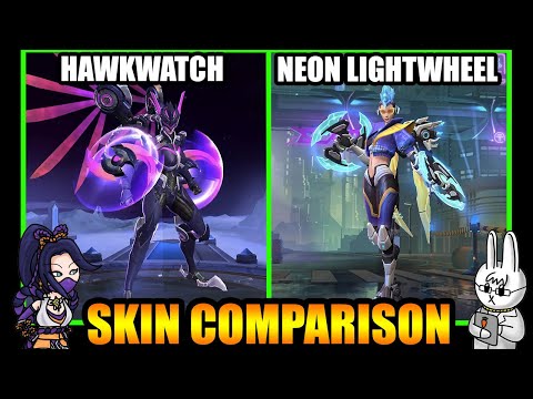 KARRIE NEON LIGHTWHEEL - STARLIGHT KARRIE SKIN EFFECTS VS. HAWKWATCH - MLBB SKIN COMPARISON SERIES
