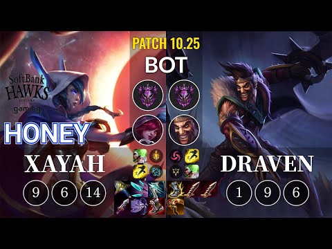 SHG Honey Xayah vs Draven Bot - KR Patch 10.25