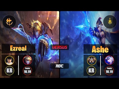Clid EZREAL (ADC) [Conqueror] VS ASHE - Challenger KR Patch 10.19