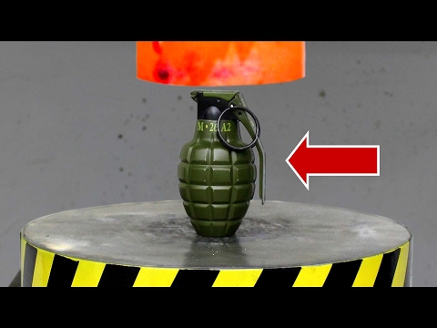 EXPERIMENT Glowing 1000 degree HYDRAULIC PRESS 100 TON vs BOMB (Lighter)