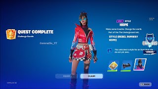 How to unlock FREE Rebel Runway Hope Style, Wrap in Fortnite - Complete Match Quests (15)