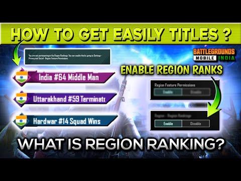 Region rank titles, How to enable region ranking, get title easily | India State & district titles