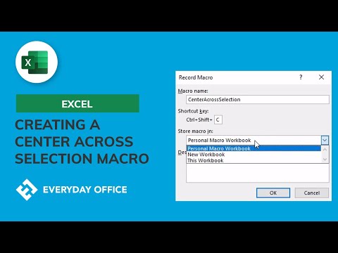 Easy VBA Center Across Selection Macro