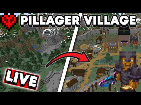 Finishing the Pillager Village in Hardcore Minecraft!  LIVE 🔴