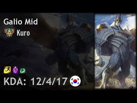 Galio Mid vs Gangplank - Kuro - KR Challenger Patch 7.17