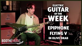 Video thumbnail for Epiphone Flying V in Olive Drab Demo & Review - Electric Guitar of the Week by Boothe Music