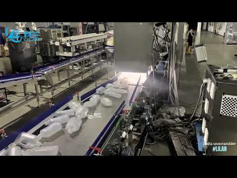 Delta robot bottles unscrambler