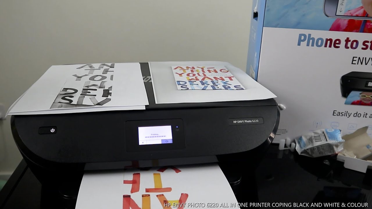 HP ENVY PHOTO 6220 ALL IN ONE PRINTER COPING BLACK AND WHITE & COLOUR