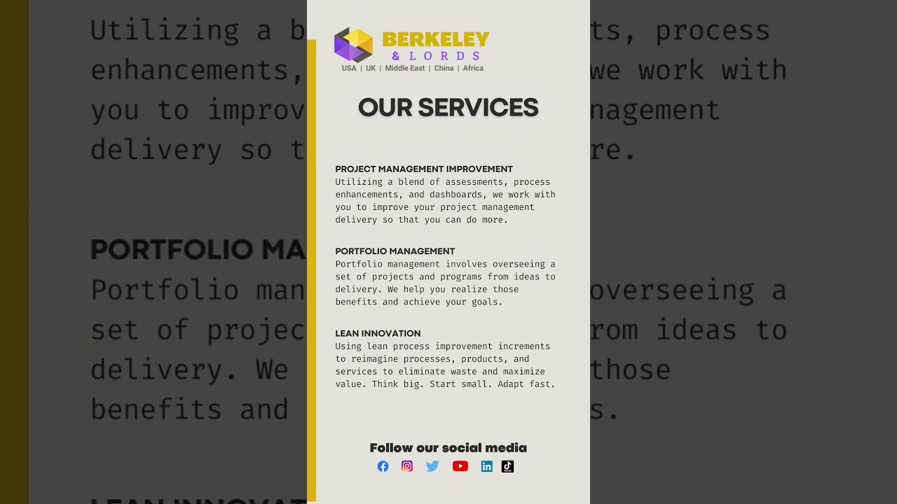 Project Management Consultancy | Berkeley & Lords | Shorts