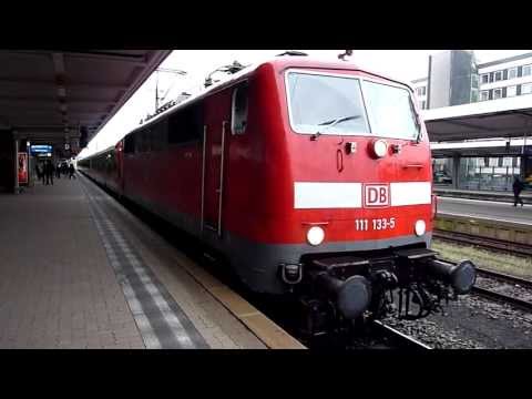 Abfahrt des Regionalexpress zum Betriebsbahnhof (BR 111 mit n-Wagen)