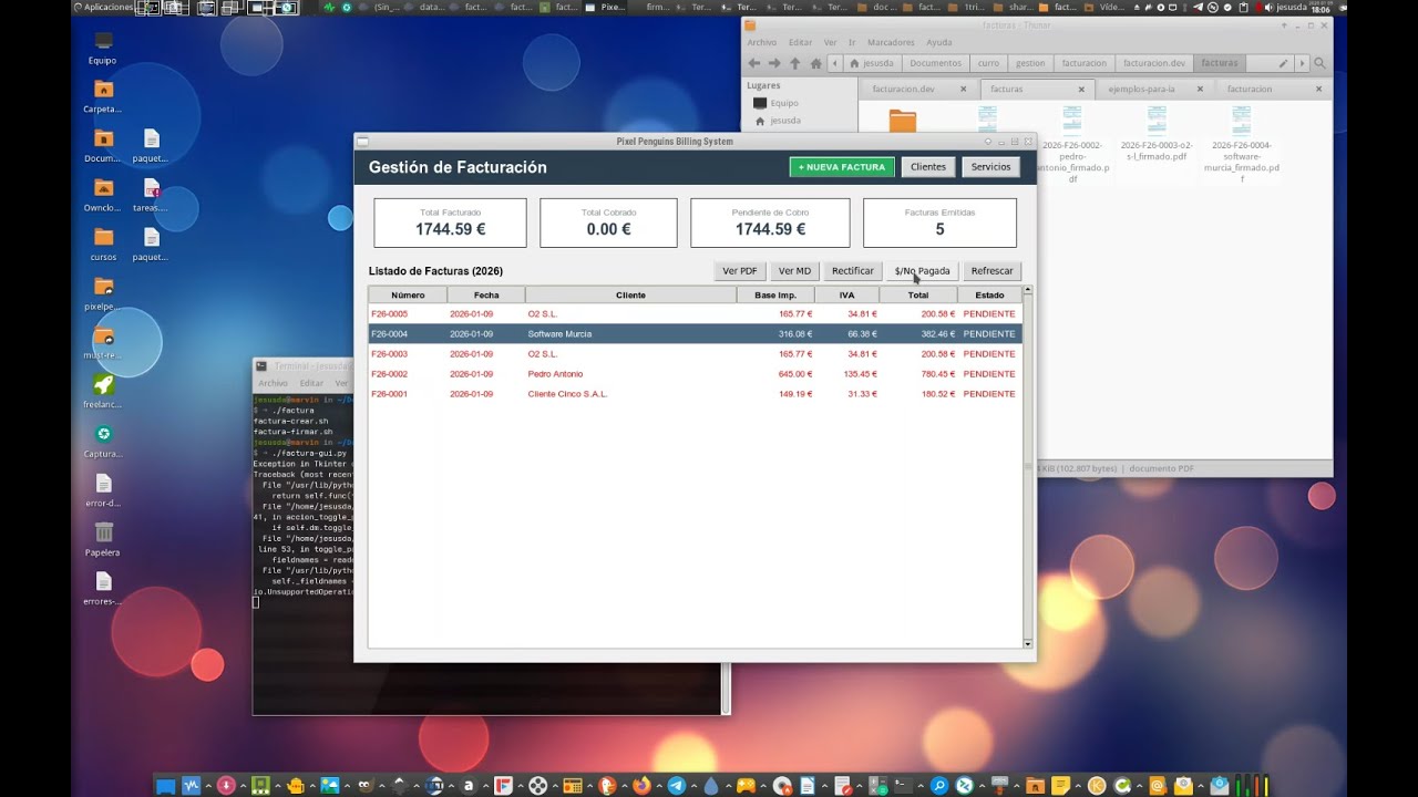 Sistema de Facturación mínimo - v.Alfa