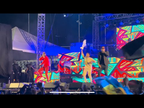 Lil NaTty & Thunda perform with Voice and Machel Montano at Machel’s One Show