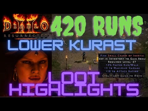 D2R, 420 "LK" Lower Kurast Runs, Drops and Loot Highlights.