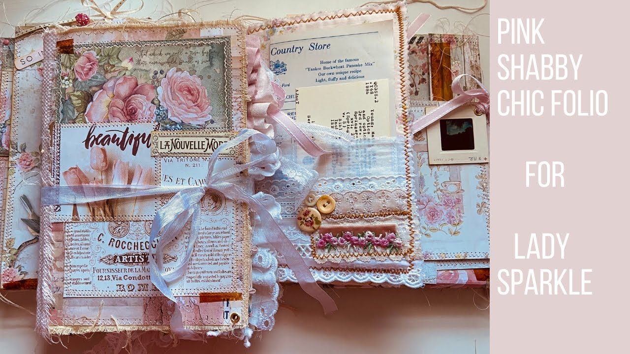 Pink Shabby Chic Folio For Lady Sparkle