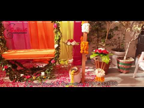 Mehndi Decoration at Home for Bride HENAL Setup created from Origional Flower