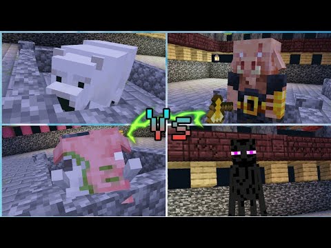 Piglin Brute Vs Enderman Vs Polar Bear Vs Zoglin