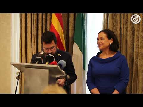President of Catalonia Pere Aragonès and Mary Lou McDonald TD speak to media in Dublin