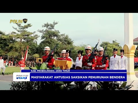 POLRES PROBOLINGGO LAKSANAKAN UPACARA PENURUNAN BENDERA