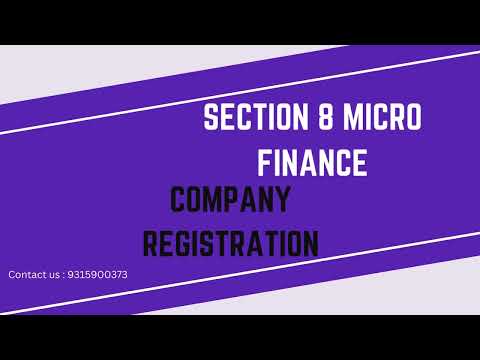 Section 8 Microfinance Company Registration Fees