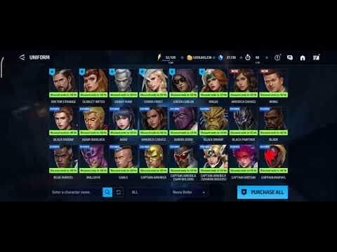 MFF - Uniforms I bought at 7th Year Anniversary at 50% off on uniform Event , Marvel Future Fight ..