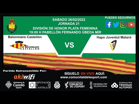 BM.CASTELLON Vs HAPO JUVENTUT MATARÓ | DHF PLATA | JORNADA 21