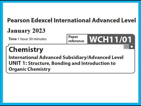 Unit 1 January 2023 -  IAS Chemistry Edexcel -  Dr  Hanaa Assil