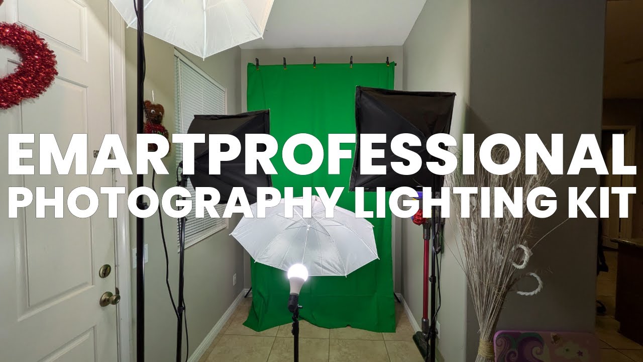 EMART 8.5×10ft Backdrop Support System & Professional Photography Lighting Kit