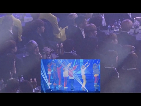 Seventeen (세븐틴) reaction to NCT 127 (엔시티 127) @Seoul Music Awards 2017 (Fancam Version)